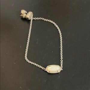 Sterling Silver White Stone Chain Bracelet - Women Jewelry